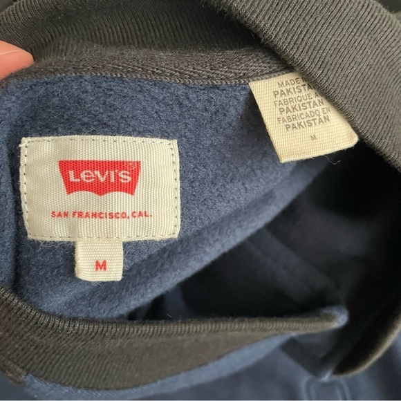 Levi’s Cardigan Button Lightweight Jacket Blue Black Men’s Size Medium - Picture 7 of 10